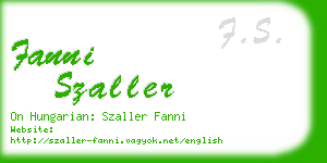 fanni szaller business card